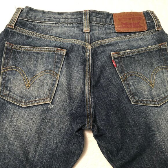 LEVI'S 514 SLIM STRAIGHT WOMEN JEANS 30x32 DARK BLUE WASH - Picture 9 of 13